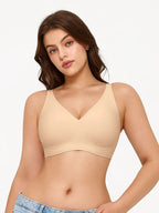 Seamless Wireless Deep-V Design Comfort Bra