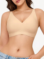 Seamless Wireless Deep-V Design Comfort Bra