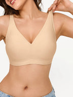 Seamless Wireless Deep-V Design Comfort Bra