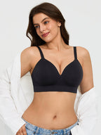 4-Pack Wireless Seamless Silky Push-Up V-Neck Bra Bundle