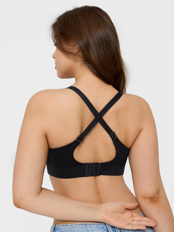 4-Pack Wireless Seamless Silky Push-Up V-Neck Bra Bundle