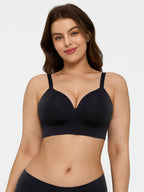 4-Pack Wireless Seamless Silky Push-Up V-Neck Bra Bundle