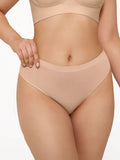 Seamless Solid Soft Mid-Rise Thong Brief