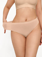 Seamless Solid Soft Mid-Rise Thong Brief