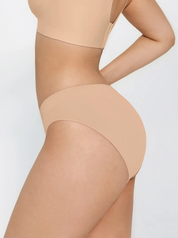 Seamless Solid Stretchy Fit Mid-Rise Brief