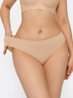 Seamless Solid Stretchy Fit Mid-Rise Brief