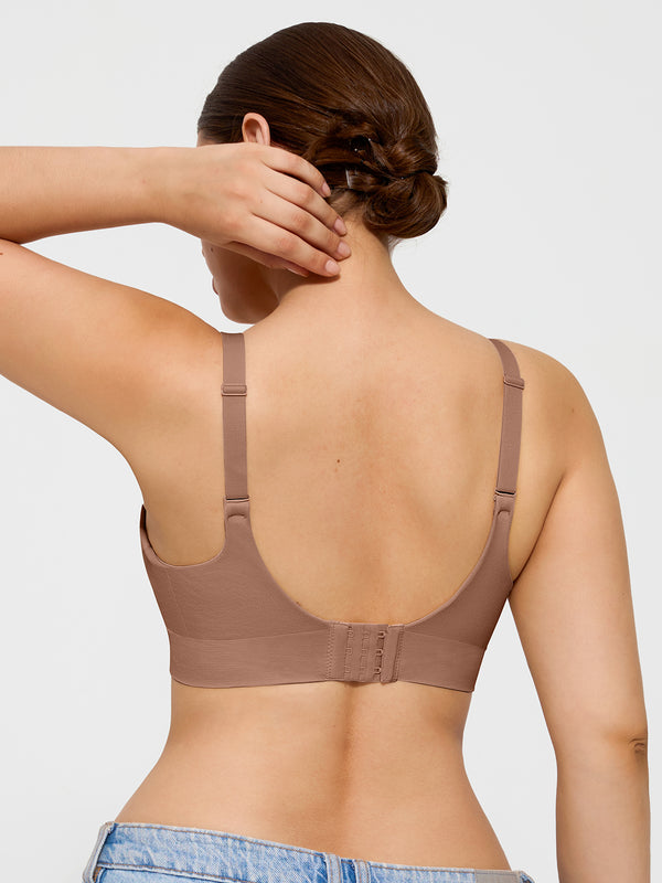 4-Pack Wireless Seamless Silky Push-Up V-Neck Bra Bundle