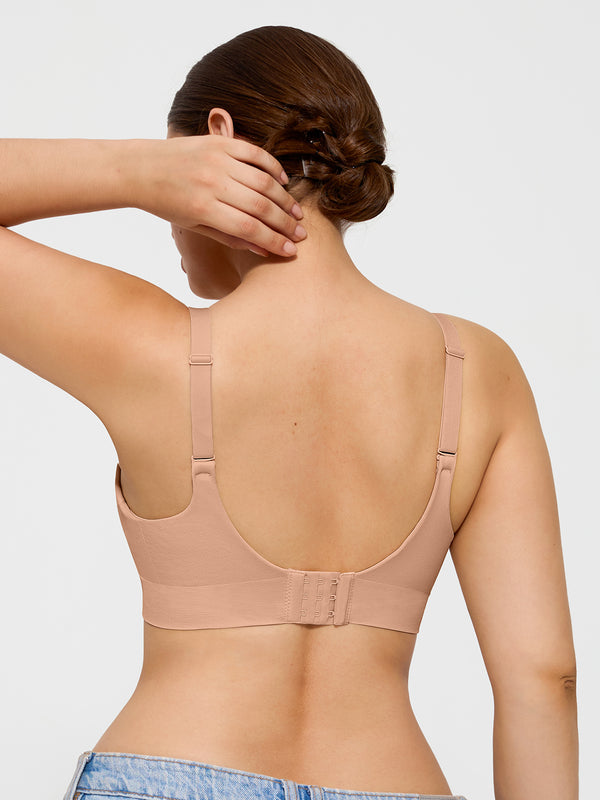 4-Pack Wireless Seamless Silky Push-Up V-Neck Bra Bundle