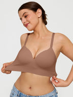 4-Pack Wireless Seamless Silky Push-Up V-Neck Bra Bundle
