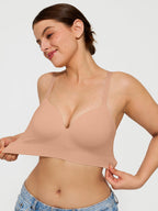 4-Pack Wireless Seamless Silky Push-Up V-Neck Bra Bundle