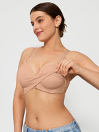 4-Pack Wireless Seamless Silky Push-Up V-Neck Bra Bundle