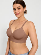 3-Pack Wireless Seamless Silky Push-Up V-Neck Bra Bundle