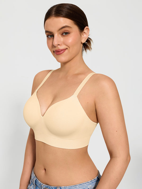 3-Pack Wireless Seamless Silky Push-Up V-Neck Bra Bundle