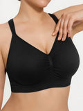 Seamless Wireless Adjustable Wide-Strap Everyday Bra