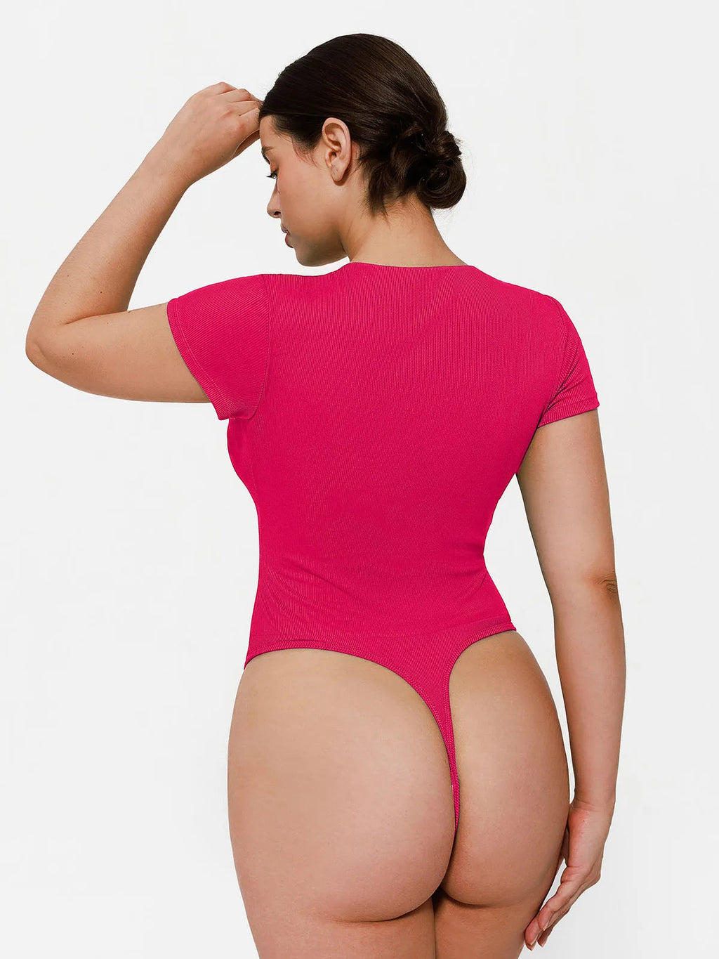 Shapewear Deep V-Neck Sculpting Button Front Bodysuit