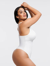 Shapewear Halter Cross-Front Draped Tummy Control Bodysuit