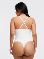 Shapewear Halter Cross-Front Draped Tummy Control Bodysuit