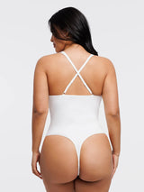 Shapewear Halter Cross-Front Draped Tummy Control Bodysuit