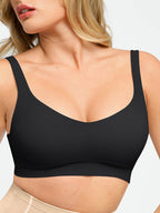 Seamless Adjustable Wide-Strap Underwire-Free Smoothing Bra