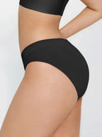 Seamless Solid Stretchy Fit Mid-Rise Brief