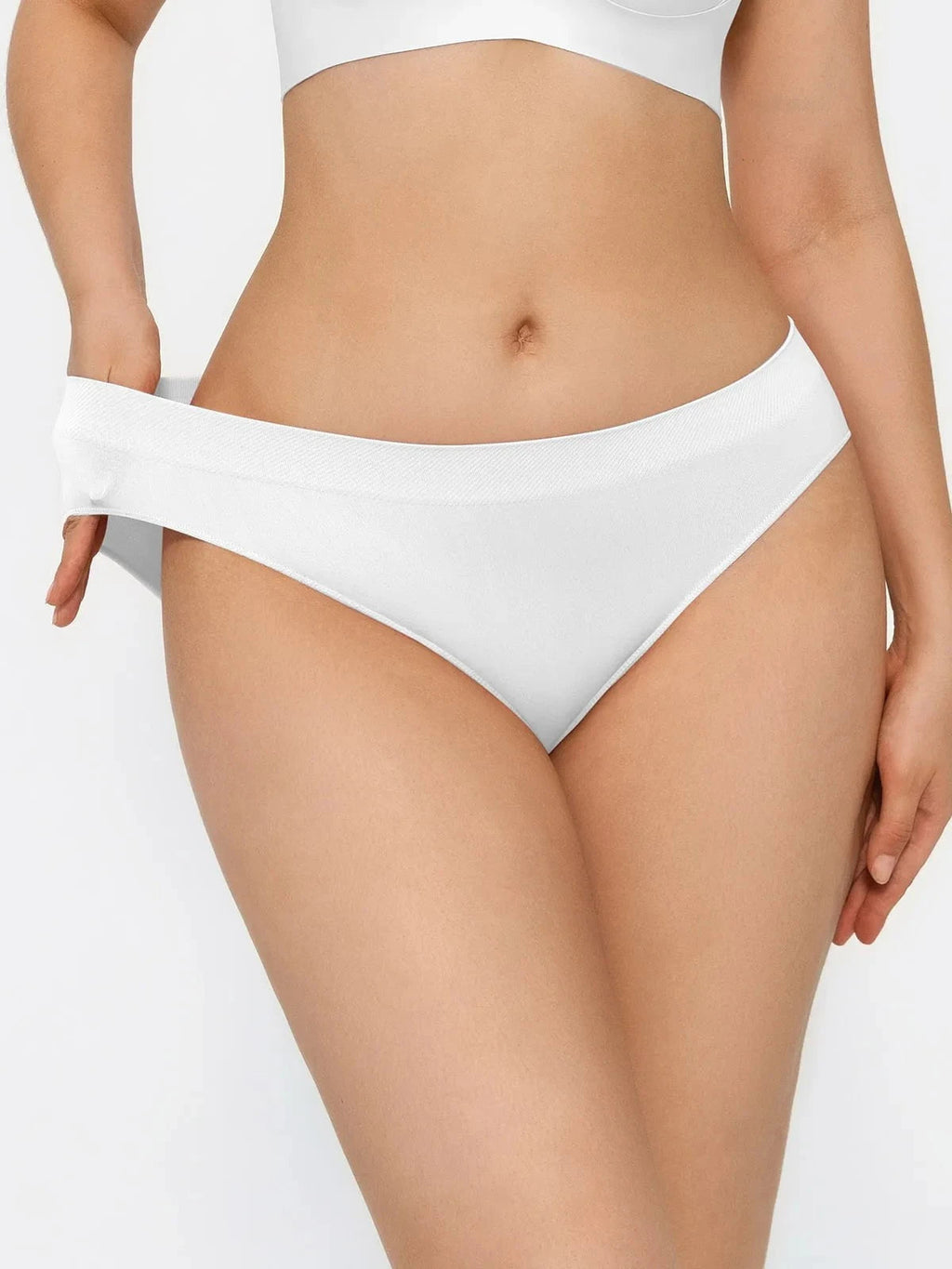 Seamless Solid Stretchy Fit Mid-Rise Brief