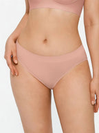 Seamless Solid Stretchy Fit Mid-Rise Brief