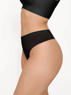 Seamless Solid Soft Mid-Rise Thong Brief