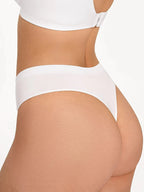 Seamless Solid Soft Mid-Rise Thong Brief