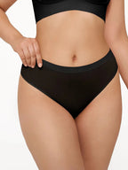 Seamless Solid Soft Mid-Rise Thong Brief