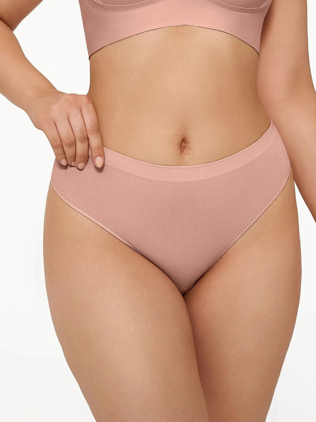 Seamless Solid Soft Mid-Rise Thong Brief