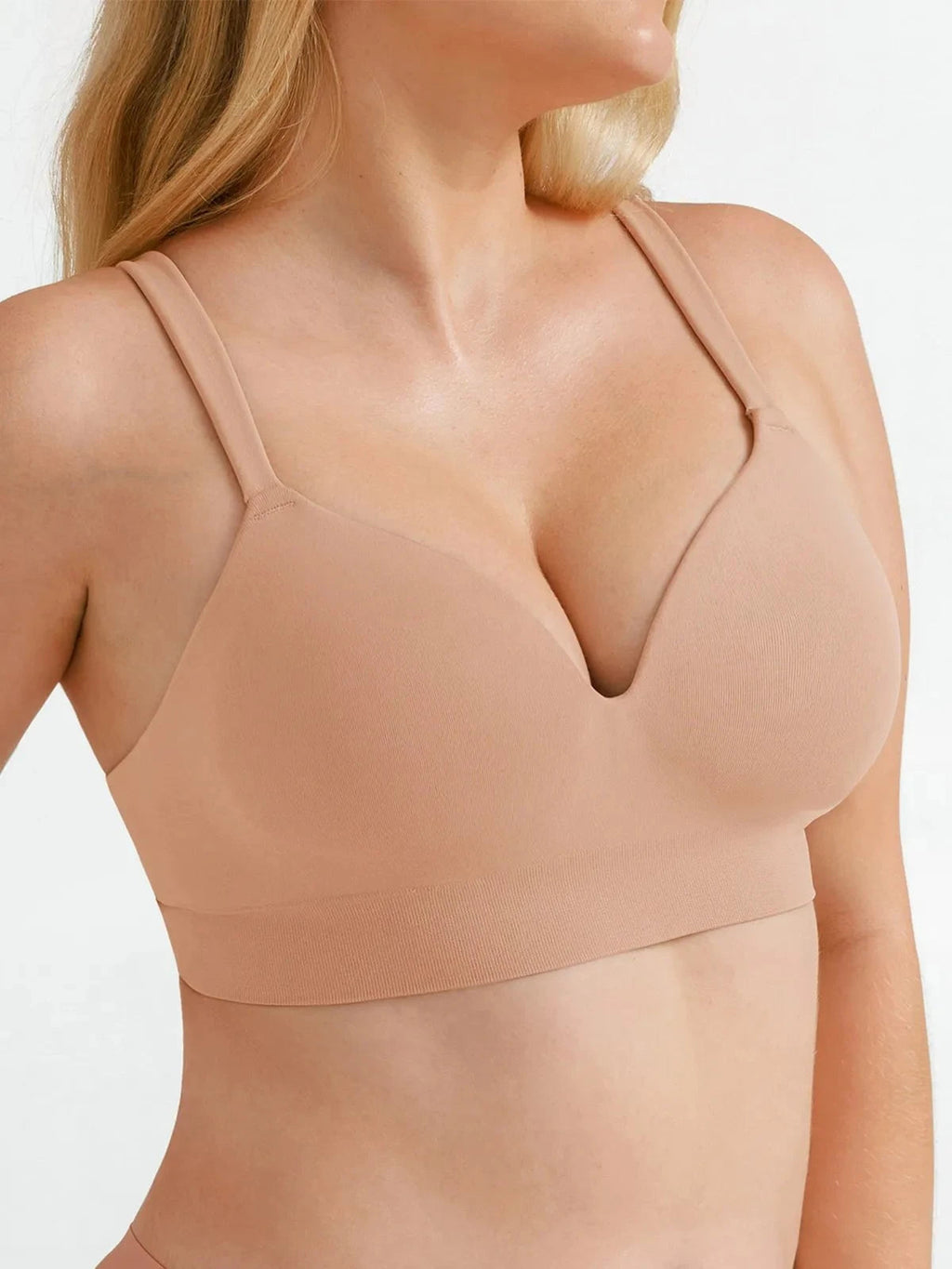 Seamless Wireless Adjustable Wide-Strap Bra