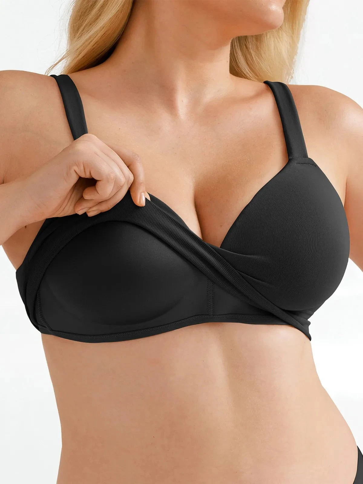 Seamless Wireless Adjustable Wide-Strap Bra