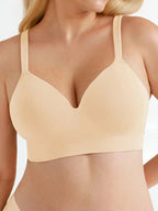 Seamless Wireless Adjustable Wide-Strap Bra