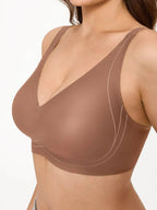 Seamless Wireless Deep-V Design Comfort Bra