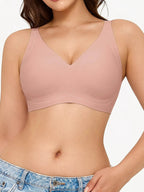 Seamless Wireless Deep-V Design Comfort Bra