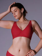 Seamless Wireless Jelly Leopard Contour Minimizer Support Bra