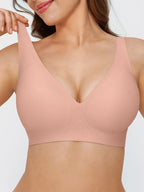Seamless Wireless Jelly Leopard Contour Minimizer Support Bra