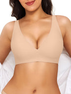 Seamless Wireless Jelly Leopard Contour Minimizer Support Bra