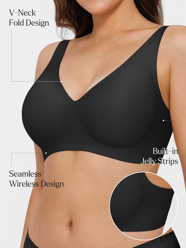 Seamless Wireless Jelly Leopard Contour Minimizer Support Bra