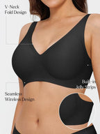 Seamless Wireless Jelly Leopard Contour Minimizer Support Bra