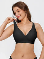 Seamless Wireless Jelly Leopard Contour Minimizer Support Bra
