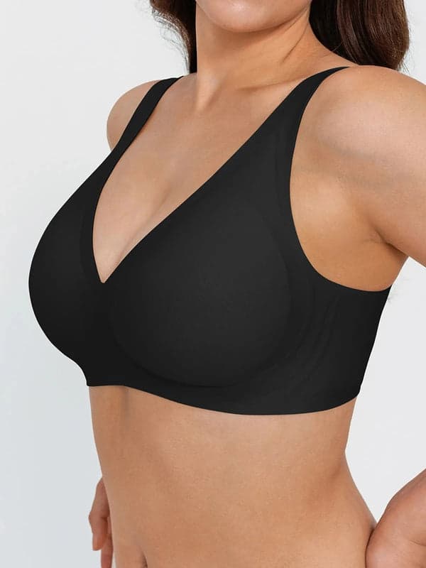 Seamless Wireless Jelly Leopard Contour Minimizer Support Bra