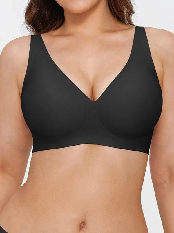 Seamless Wireless Jelly Leopard Contour Minimizer Support Bra