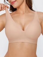 Seamless Wireless Jelly Leopard Contour Minimizer Support Bra