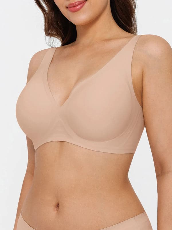 Seamless Wireless Jelly Leopard Contour Minimizer Support Bra