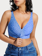 Seamless Wireless Jelly Leopard Contour Minimizer Support Bra