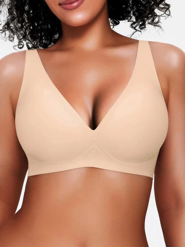 Seamless Wireless Jelly Leopard Contour Minimizer Support Bra