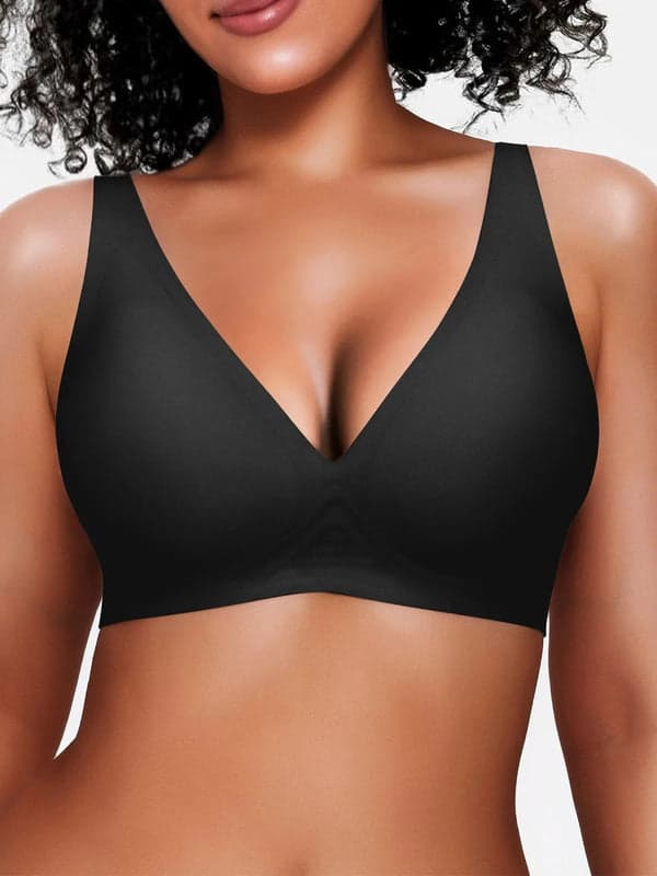 Seamless Wireless Jelly Leopard Contour Minimizer Support Bra