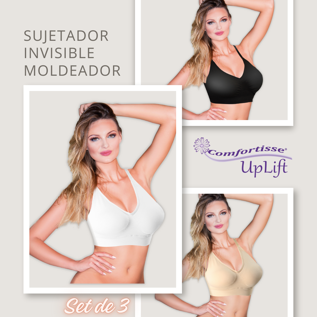 Set de 3 sujetadores sin costuras que modelan la figura.